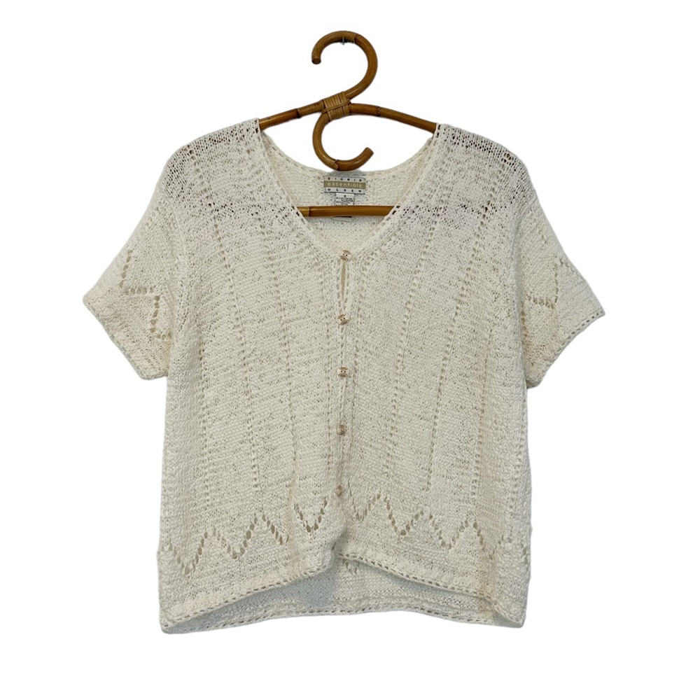 Vintage | Sigrid Olsen | Knit Short Sleeve Cardigan‎ Sweater Size S